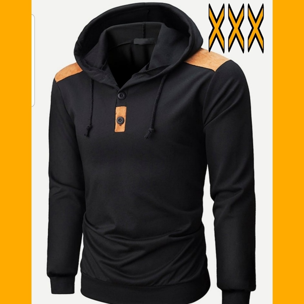 Men Drawstring Detail Hooded Sweatshirt